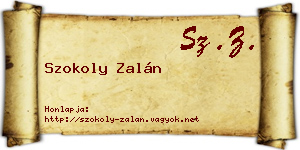Szokoly Zalán névjegykártya